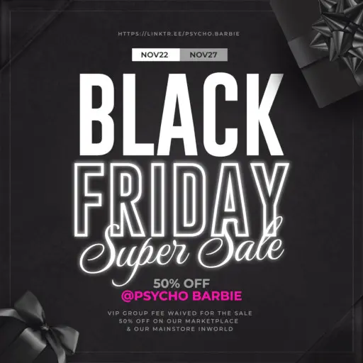 The +Psycho Barbie+ Black Friday Sale Poster - 2023